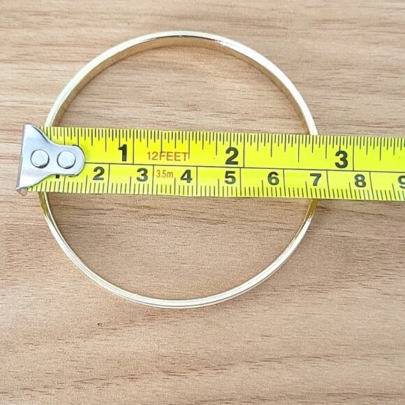 Set of 3 Goldtone Bangle Bracelets Seashells Sand Dollars Two with Cream Enamel - Picture 5 of 8